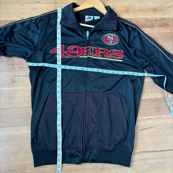 Vintage Y2K Majestic San Francisco 49ers mesh black track jacket | MT TALL - Picture 12 of 12